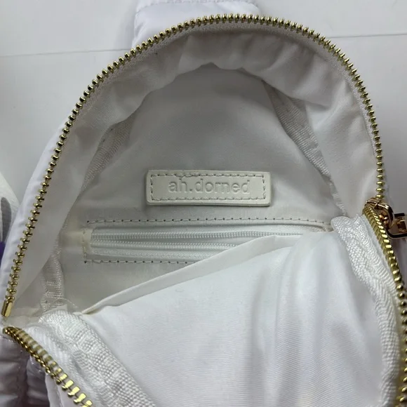 NWT New White Quilted Puffer crossbody bag with Strap - Picture 6 of 12